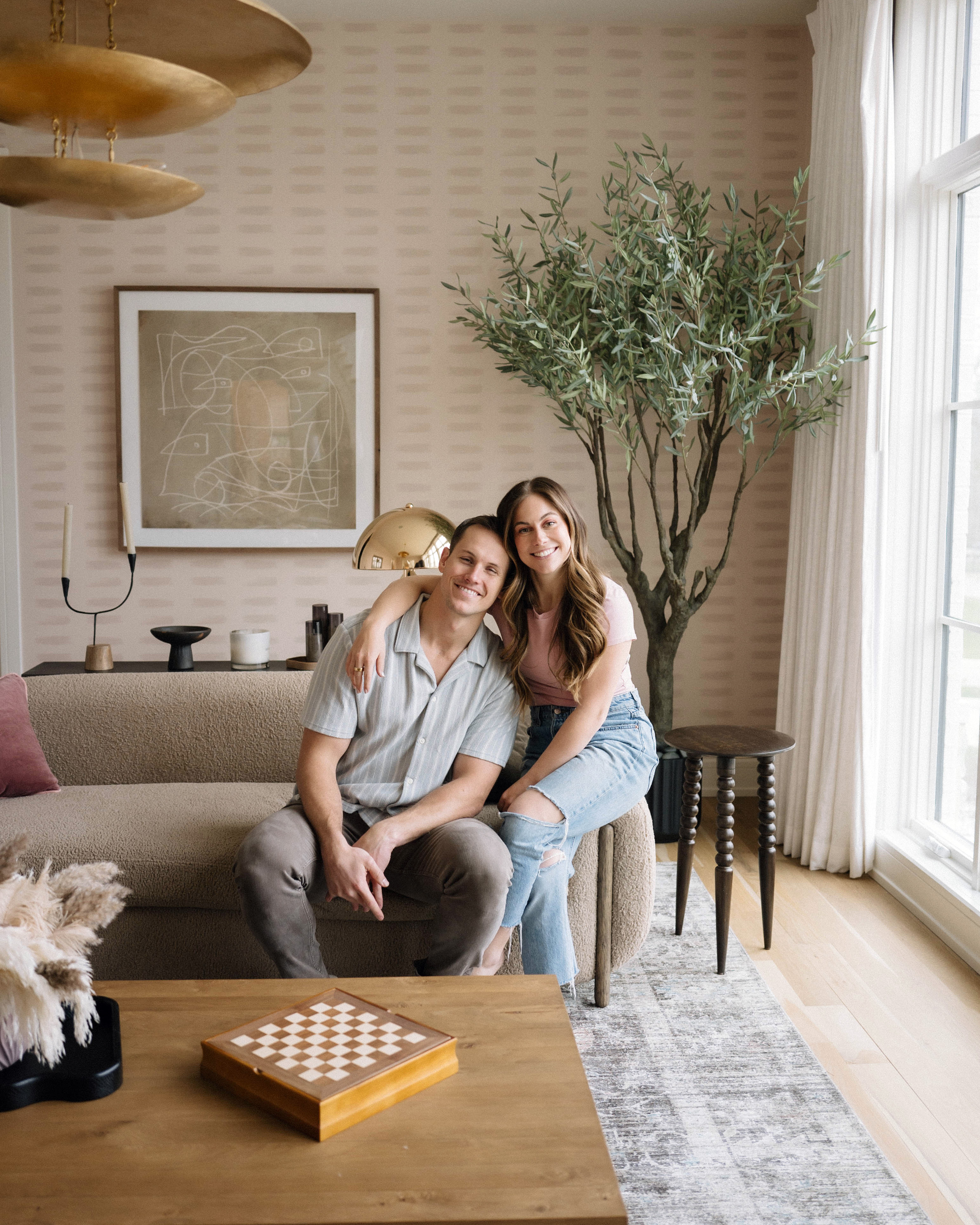 Shawn Johnson East and Andrew East at home